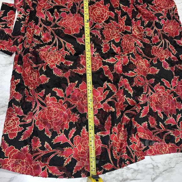Vintage Victoria’s Secret Red Floral Seep Intimates Long Kimono Robe Size M/L - Picture 15 of 16